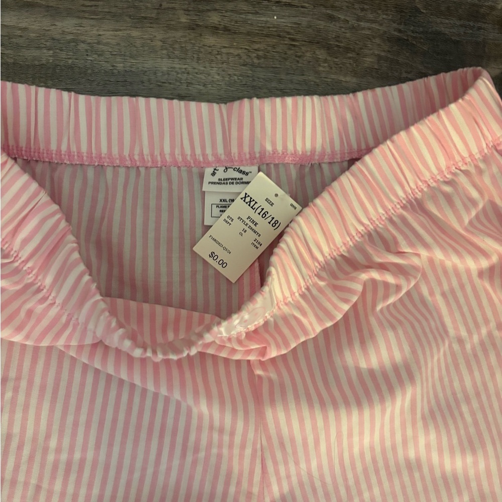 Pink Striped Pajama Pants